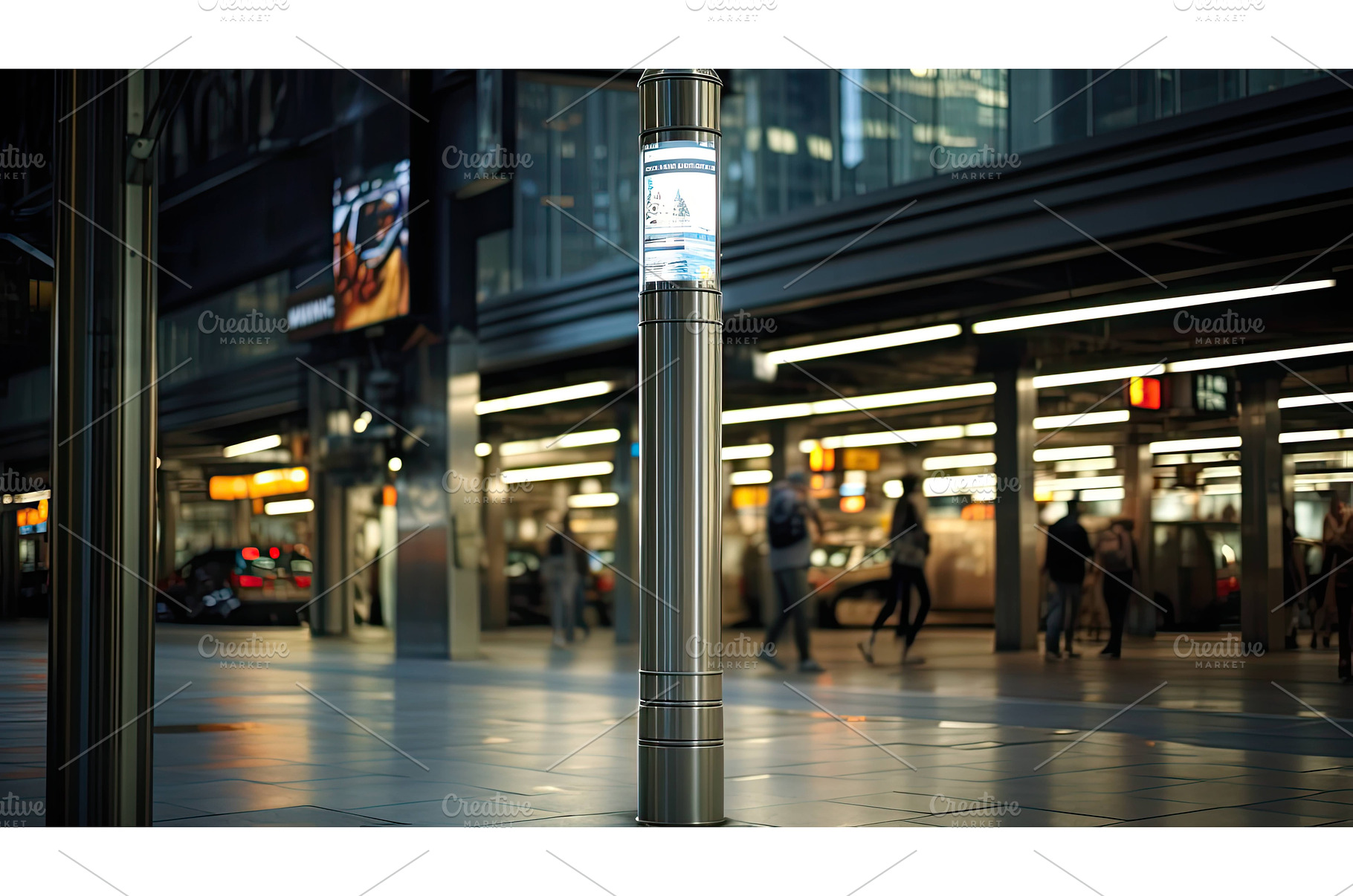 metro subway pole ai generated, a Transportation Photo by pikepicture