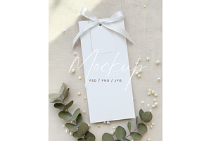 Tall Vertical Menu Mockup Ribbon, a Product Mockup by TatiMockup