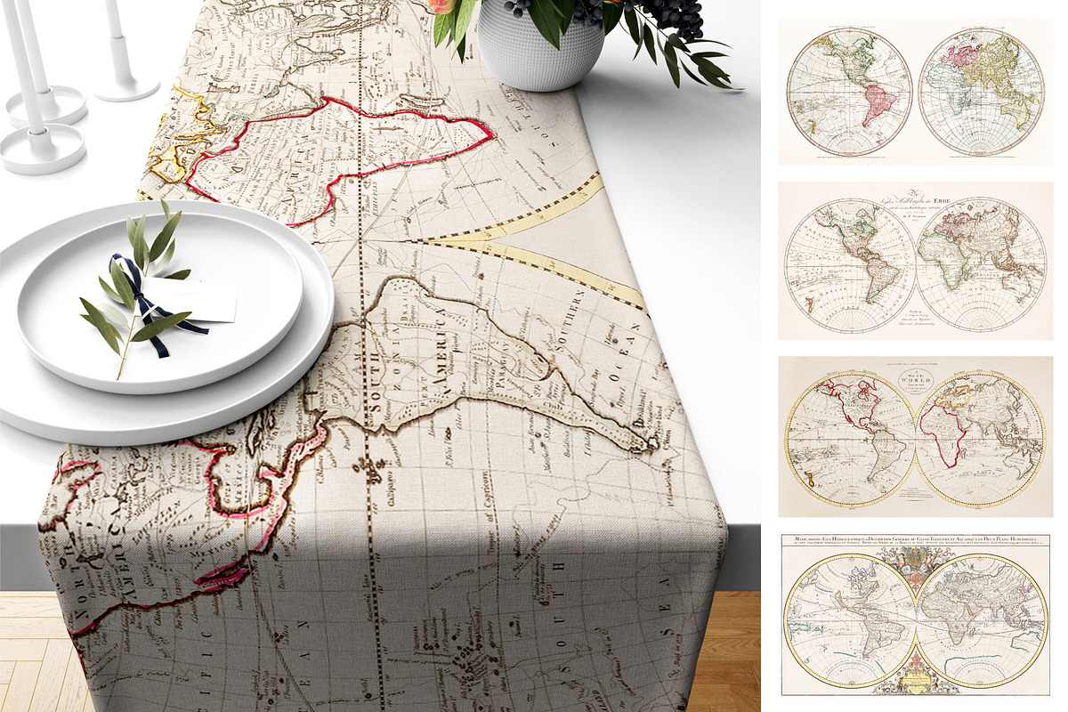 vintage map graphics & patterns, a Pattern Graphic by ARTOZEN DIGITAL