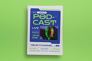 Blue Y2K Live Podcast Flyer, a Flyer Template by graphicook (Thumbnail 2 of 3)