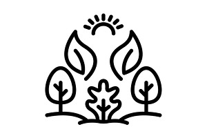 Green grassy black icon, an Outline Icon by Creative priyanka