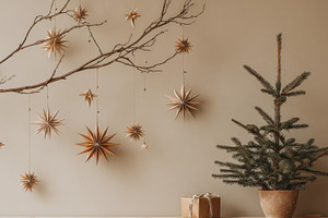 Decorative tree with stars and gifts, a Photo by Beautiful things