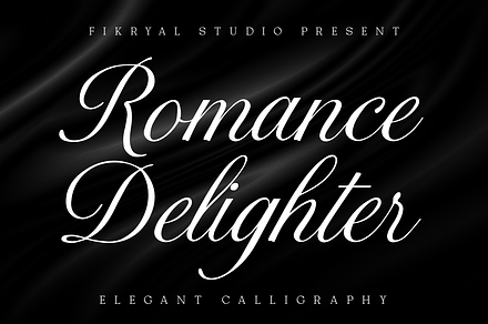 Romance Delighter – Calligraphy, a Script Font by Fikryal Studio