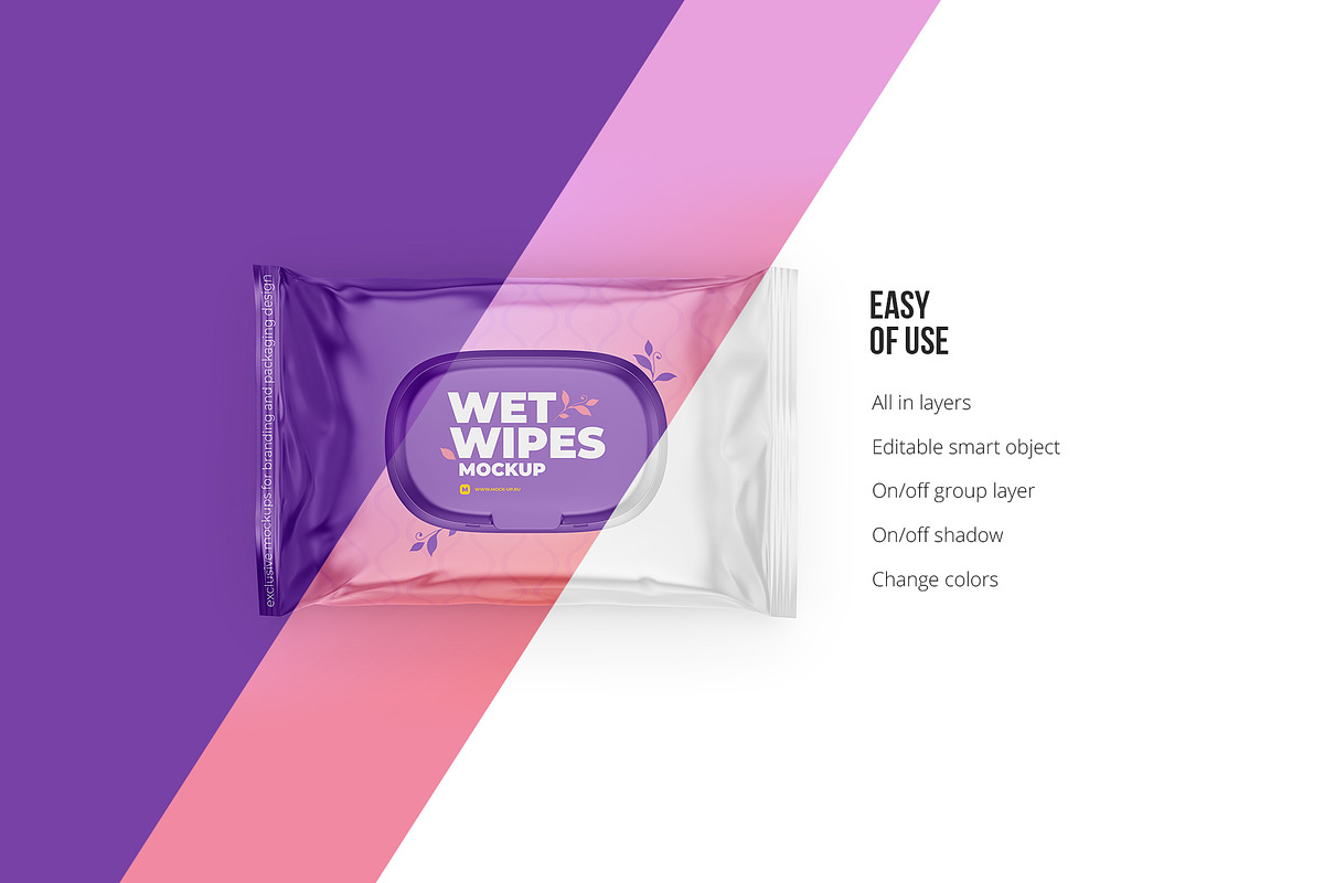 Wet Wipes with Cap mockup, a Cups & Container Mockup by easymock (Photo 3 of 8)