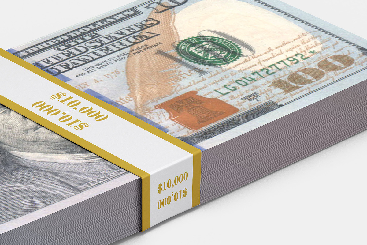 Money Stacks Mockups v.1 - 4 views, a Merchandise Mockup by Illusiongraphic (Photo 10 of 16)