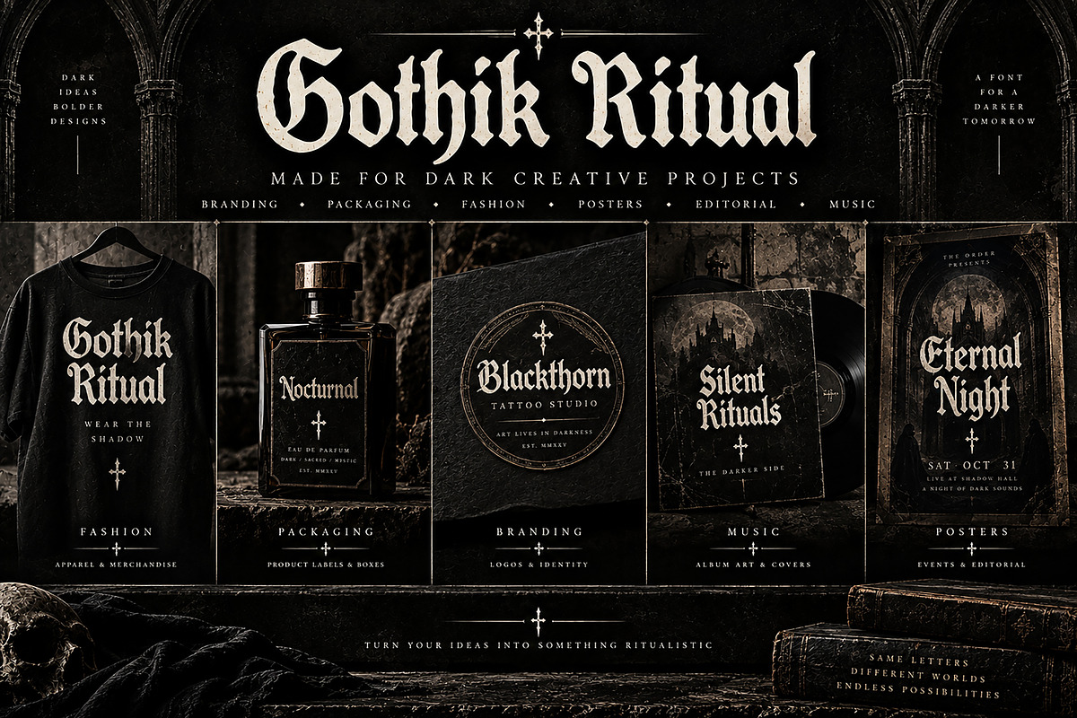 Gothik Ritual — Timeless attitude., a Blackletter Font by Wow Magic (Photo 2 of 6)