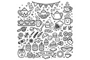 Tea and Coffee Time Doodle Set. Hand, a Food Illustration by Voodz_shop (Thumbnail 1 of 3)