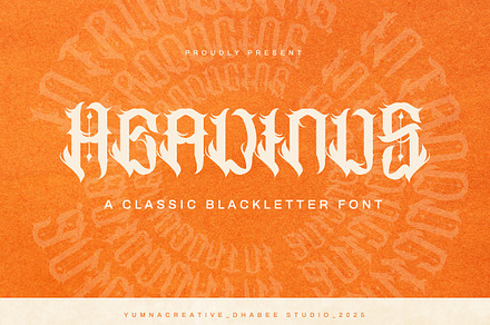 Heavinus - Classic Blackletter Font, a Blackletter Font by Dhabee