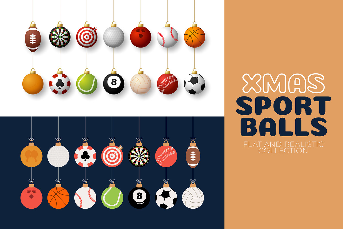Christmas sport ball set, an Object Graphic by Lunarts Studio (Photo 1 of 6)