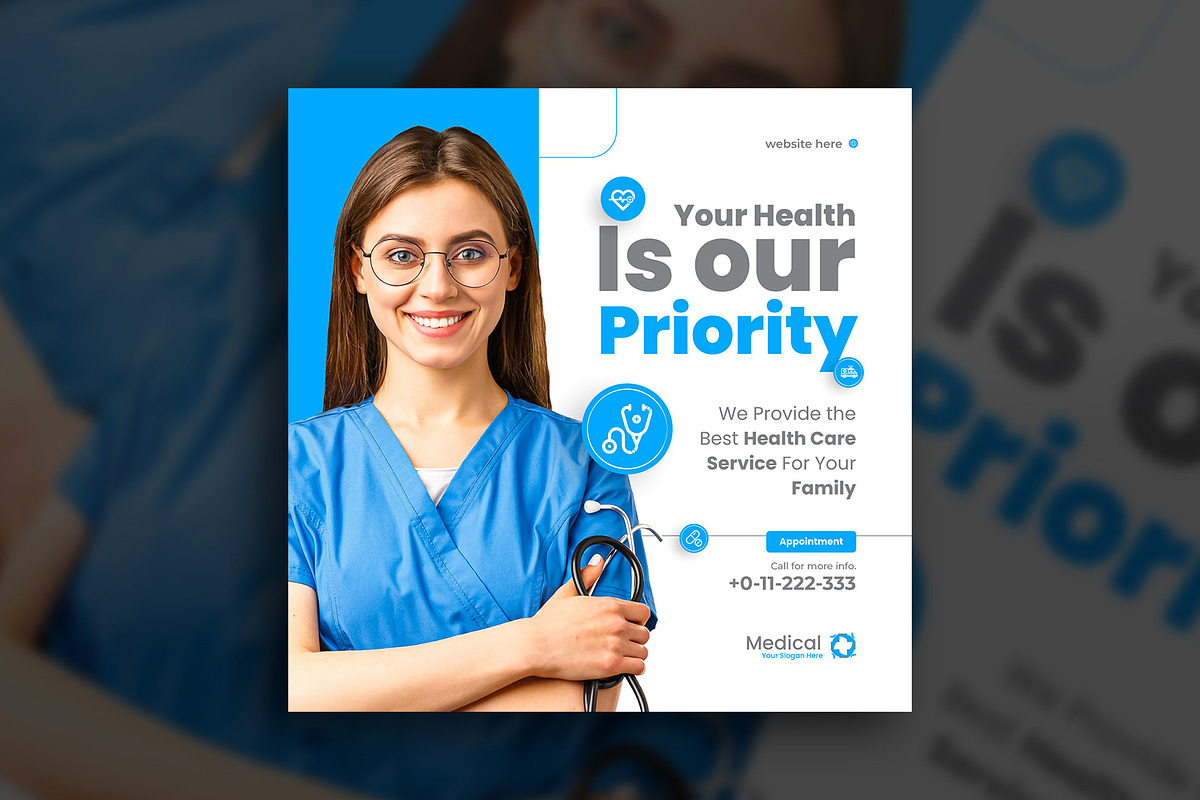 Healthcare medical social media post, a Social Media Template by Tanmoy Topu (Photo 9 of 11)