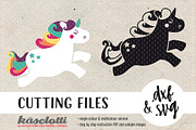 SVG DXF cutting file jumping unicorn, an Illustration by kaeselotti (Thumbnail 1 of 4)