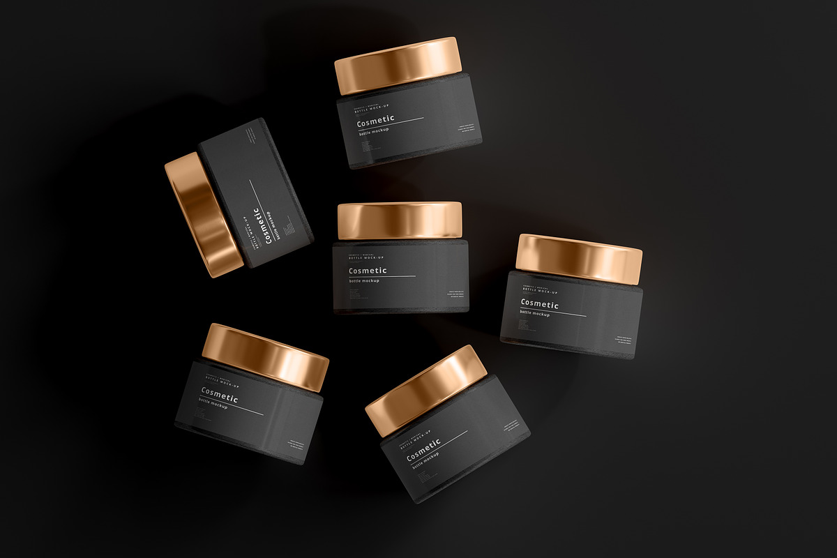 Dark Cosmetic Branding Mockups, a Cups & Container Mockup by pmvch (Photo 10 of 86)