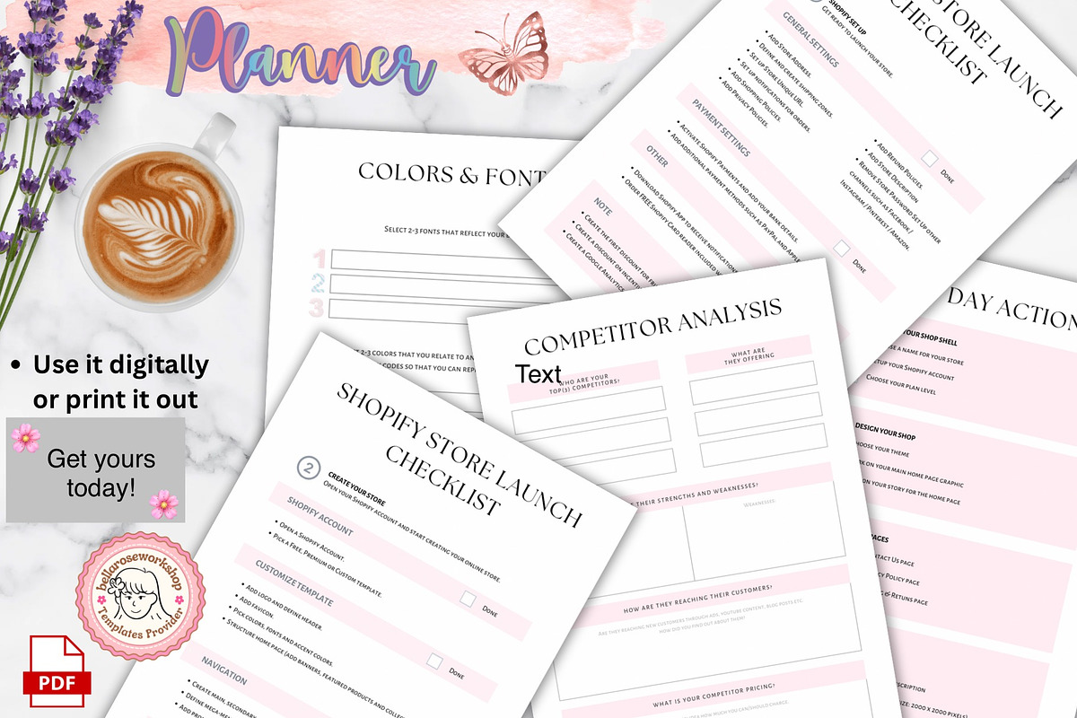 Shopify Business Planner, a Print Template by bellaROSEworkshop (Photo 3 of 3)