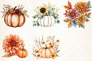 Autumn Flower Clipart, Fall Pumpkin, an Illustration by Libby Wishes (Thumbnail 6 of 6)
