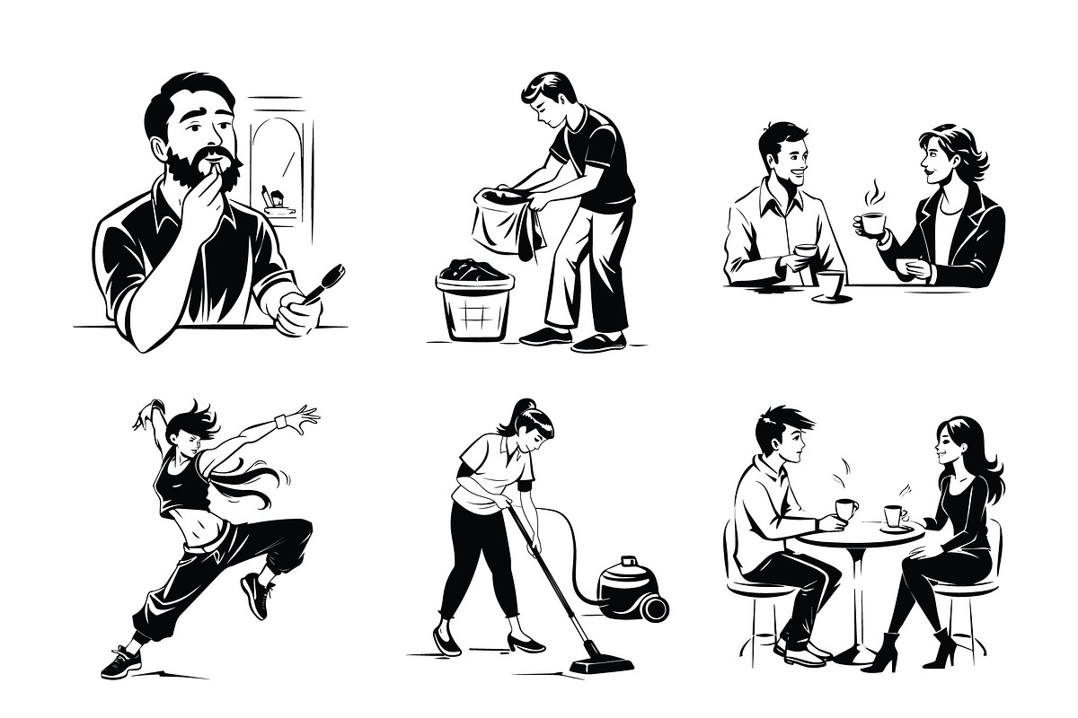 Daily Lifestyle Vector Illustrations, an Illustration by Vector Portal (Photo 4 of 8)