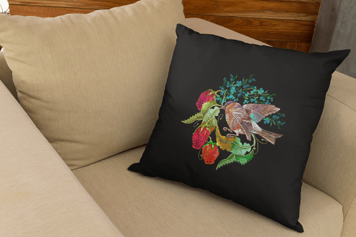 Strawberry and bird, a Decorative Illustration by Matrioshka (Photo 2 of 8)
