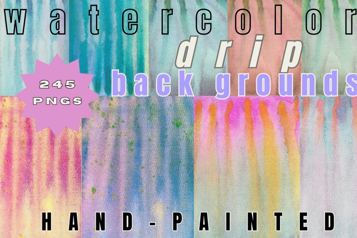 Dreamy Watercolor Drip Backgrounds, a Background Graphic by Eryn Rose Design (Photo 2 of 23)