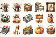 Vintage Fall Decorations Clipart, an Illustration by Rose Art (Thumbnail 2 of 6)