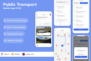 Public Transport Mobile App UI Kit