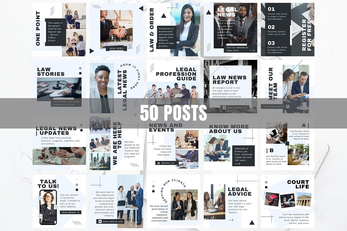 Lawyer Instagram Social Media Bundle, a Social Media Template by Kromatic Design Studio (Photo 3 of 10)