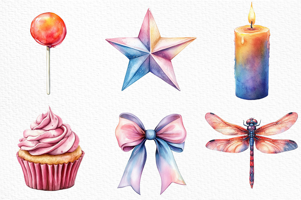 Watercolor Pastel Whispers Clipart, an Illustration by Craft Nest (Photo 4 of 6)