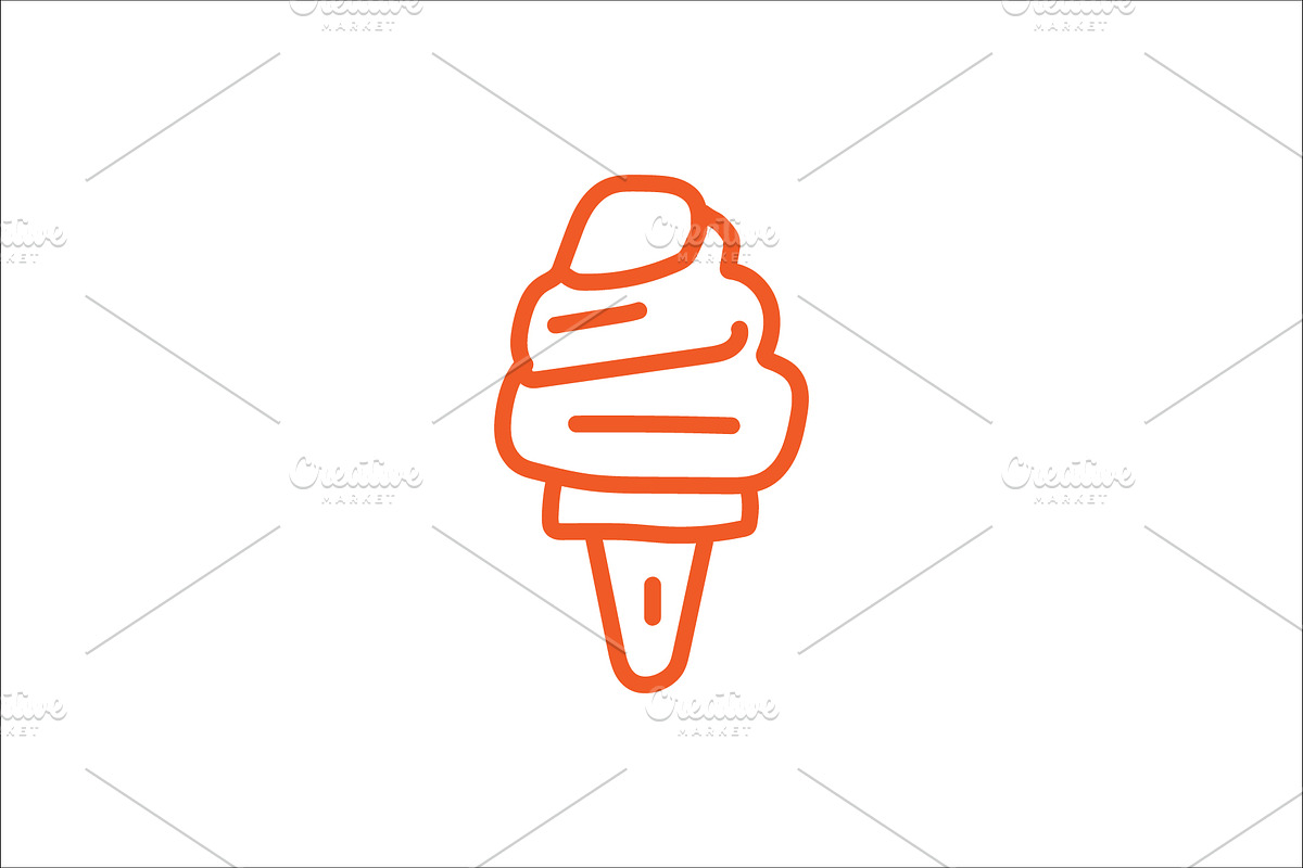 Hand-Drawn Ice Cream, an Outline Icon by Vectorium Studio