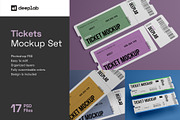 Tickets Mockup Set - 17 styles, a Print Template by Deeplab (Thumbnail 1 of 20)