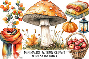 Watercolor Minimalist Autumn Clipart, an Illustration by DreamPrint404 (Thumbnail 1 of 7)
