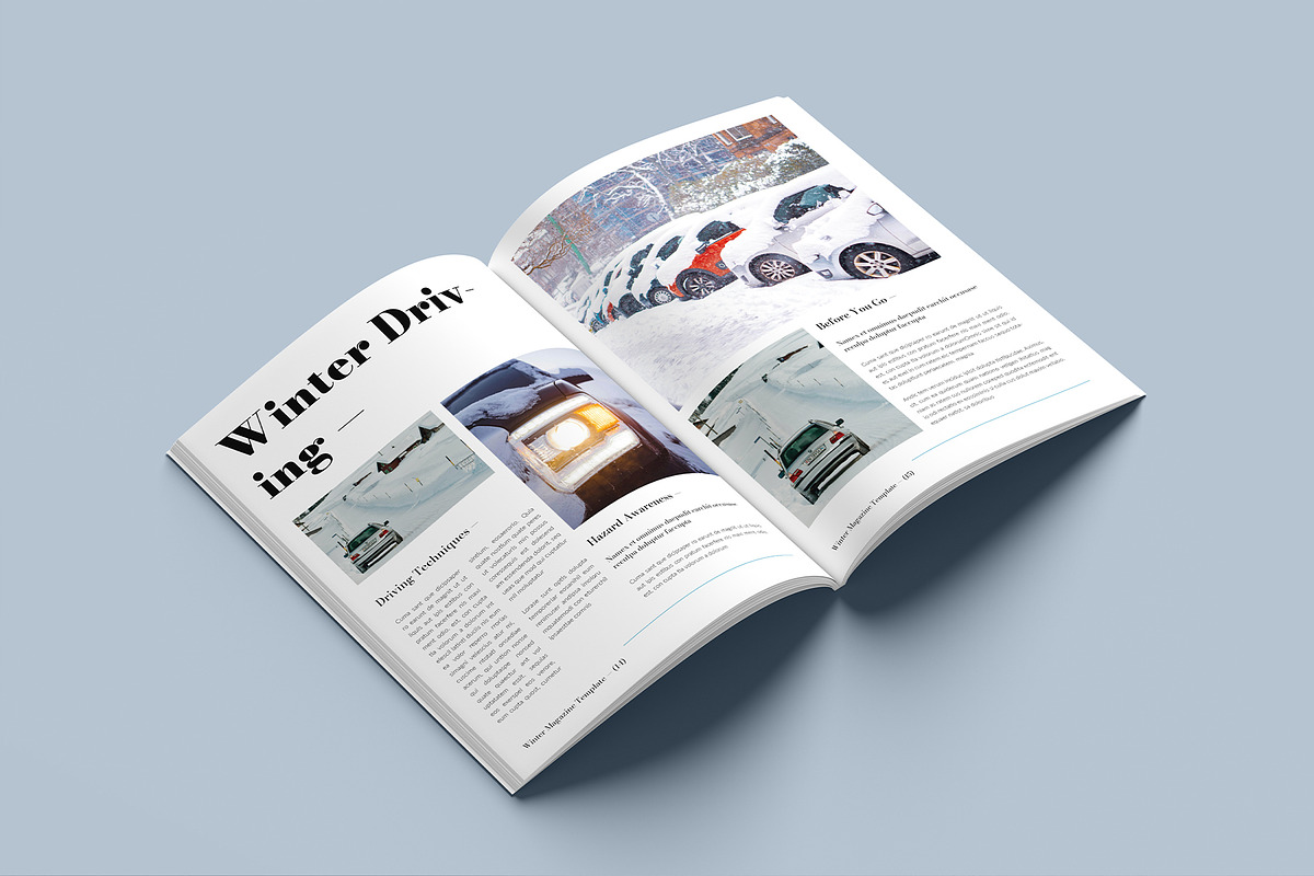 Winter Travel Magazine Template, a Magazine Template by GoldenGrid Studio (Photo 8 of 9)