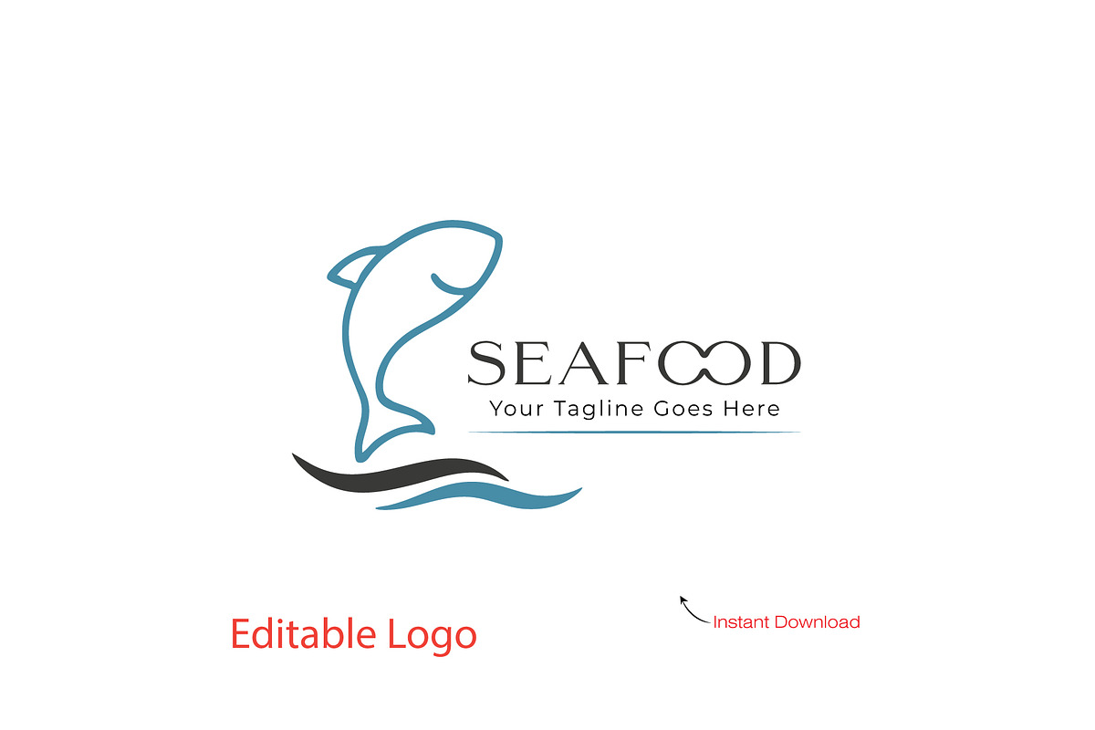 Seafood Restaurant Logo Template, a Branding & Logo Template by YUDesignStore (Photo 1 of 8)