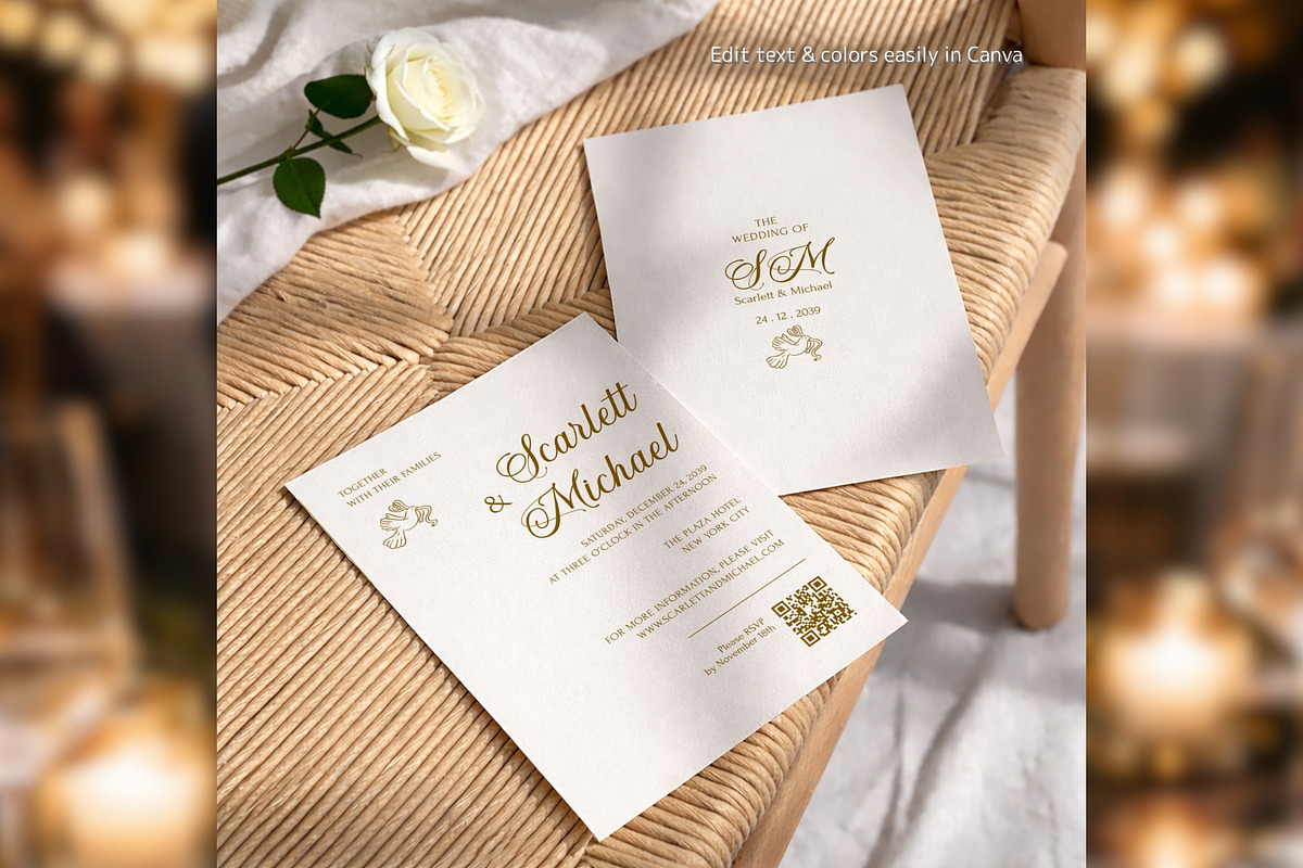 Luxury QR Invite CanvaTemplate bd004, an Invitation Template by TyphoonStudio (Photo 3 of 8)