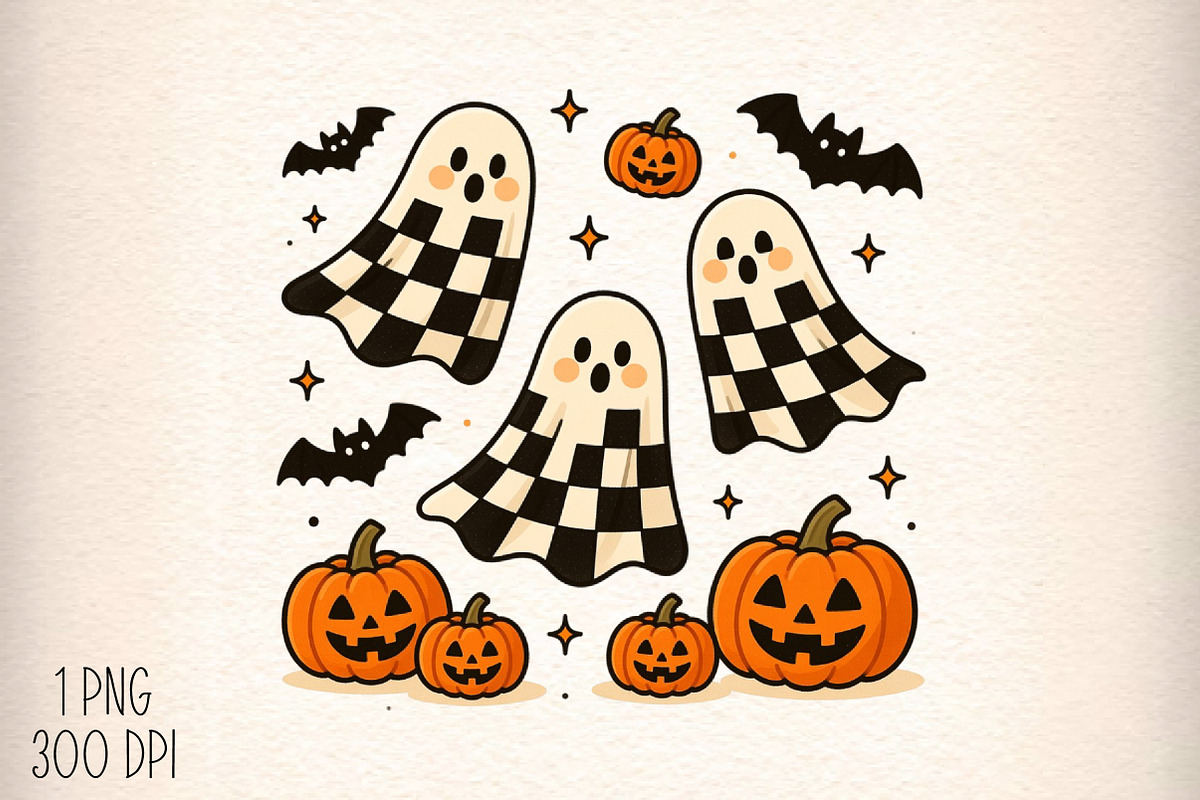 Grunge Checkered Ghost in Heart Png, an Illustration by Daily.Designs (Photo 1 of 5)