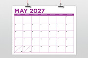 2027 8.5x11 Inch Bold COLOR Calendar, a Stationery Template by Running With Foxes (Thumbnail 5 of 6)