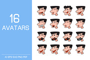 Comic Male Face Avatars Illustration, a Person Illustration by Designfour (Thumbnail 1 of 5)