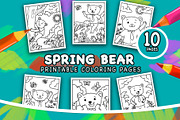 10 Spring Bear Printable Coloring Pa, an Education Illustration by badrusblue (Thumbnail 1 of 5)