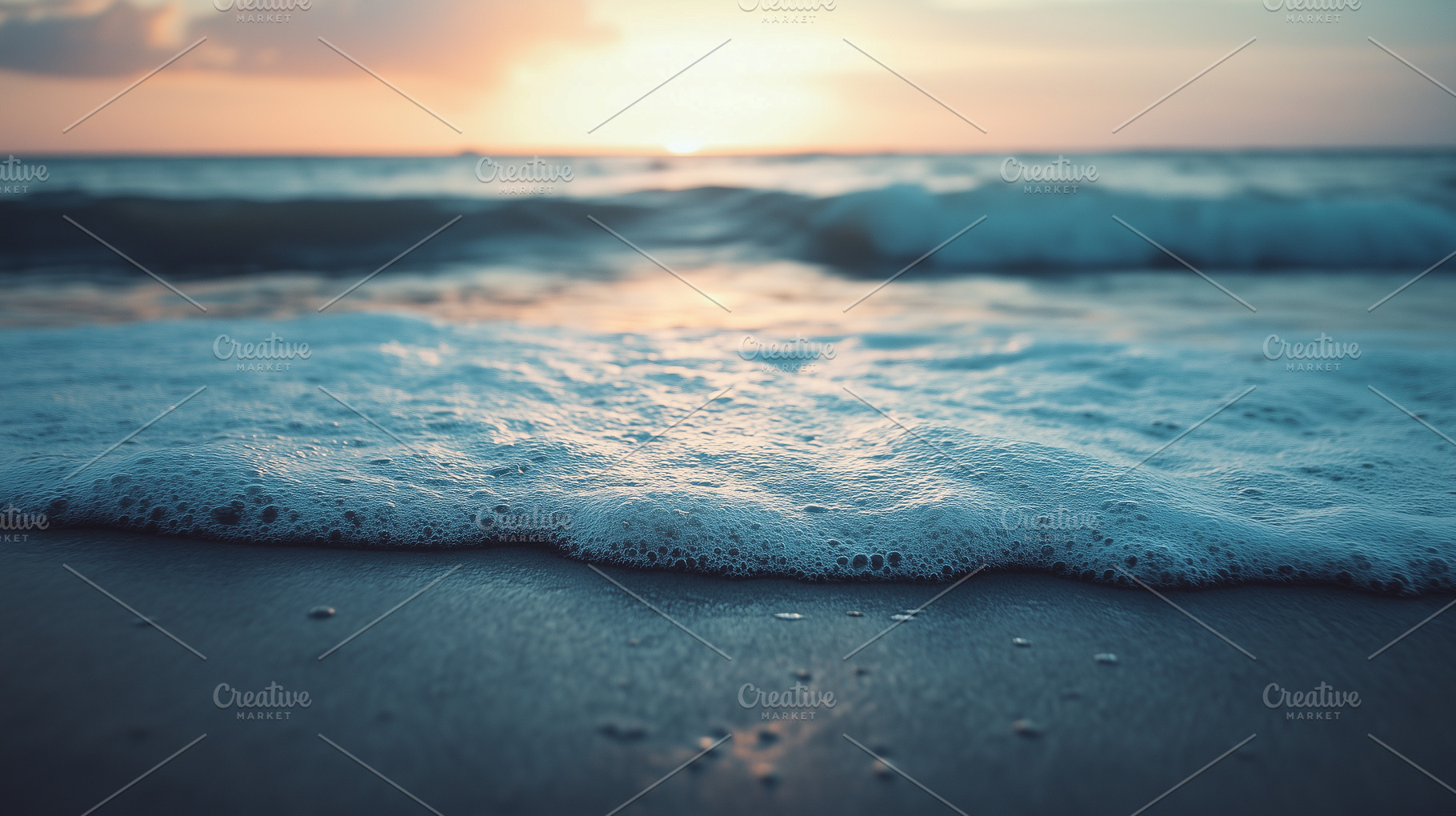 Sunrise over the ocean waves, a Nature Photo by MistyDay