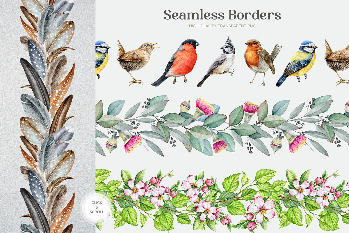 Forest Birds Watercolor Set, an Animal Illustration by AnitaPol (Photo 22 of 26)