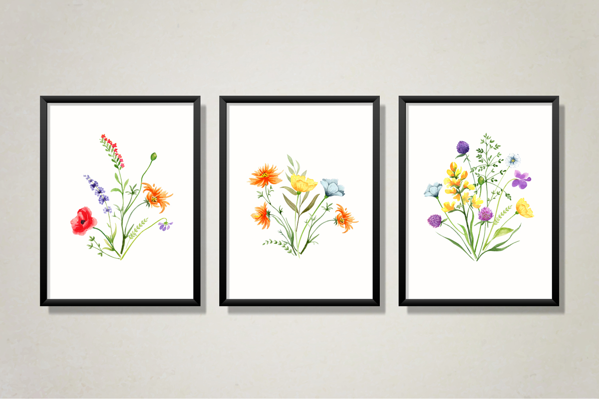 Watercolor Wildflowers clipart, a Decorative Illustration by Lemon design (Photo 20 of 21)