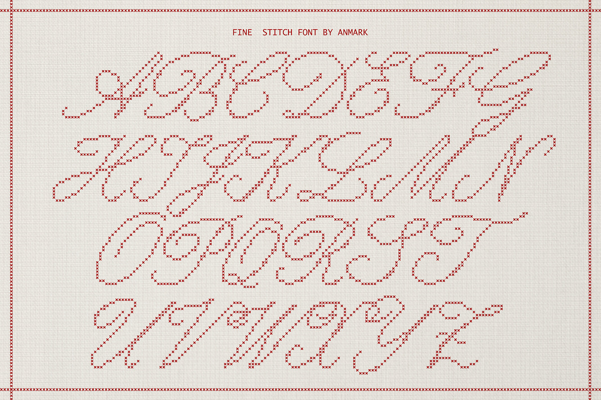 Fine Stitch Embroidered Script Font, a Script Font by AnMark (Photo 3 of 13)