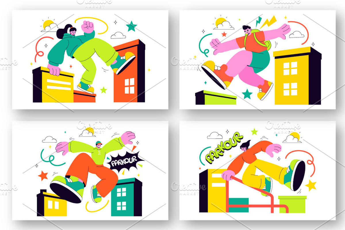 10 Parkour Sports Illustration, a Person Illustration by denayunebgt (Photo 2 of 4)