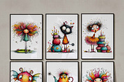 Watercolor Quirky Fairy Clipart Set, a Graphic by one-touch (Thumbnail 6 of 14)