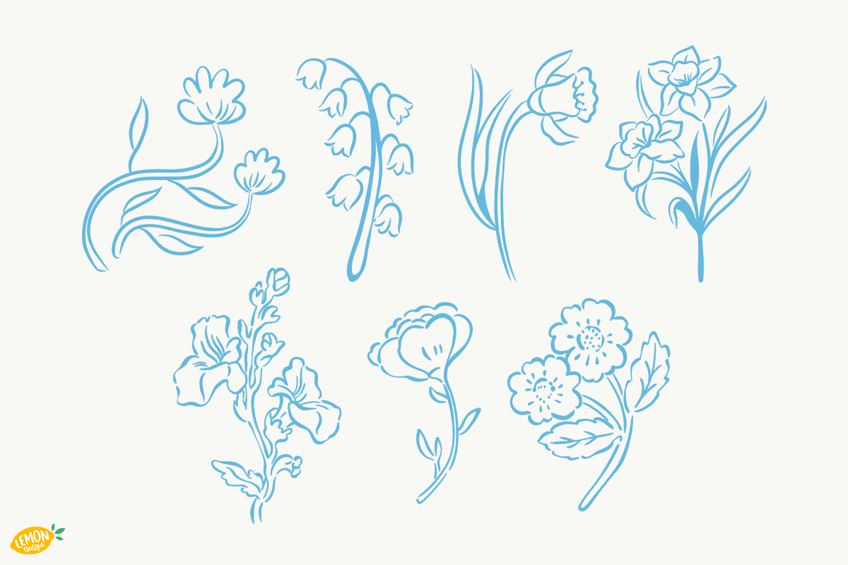 Floral Line Art PNG Bundle, an Object Illustration by LemonDesign (Photo 4 of 4)