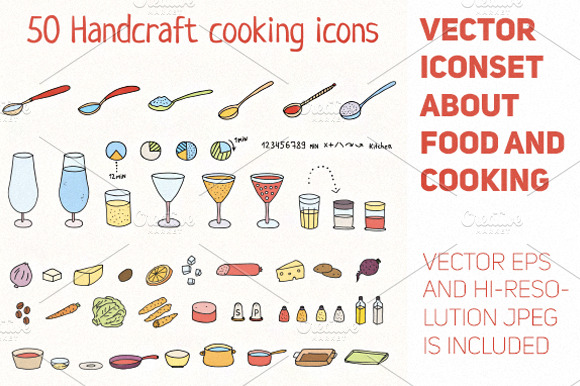 Handcraft Cooking Icons Set