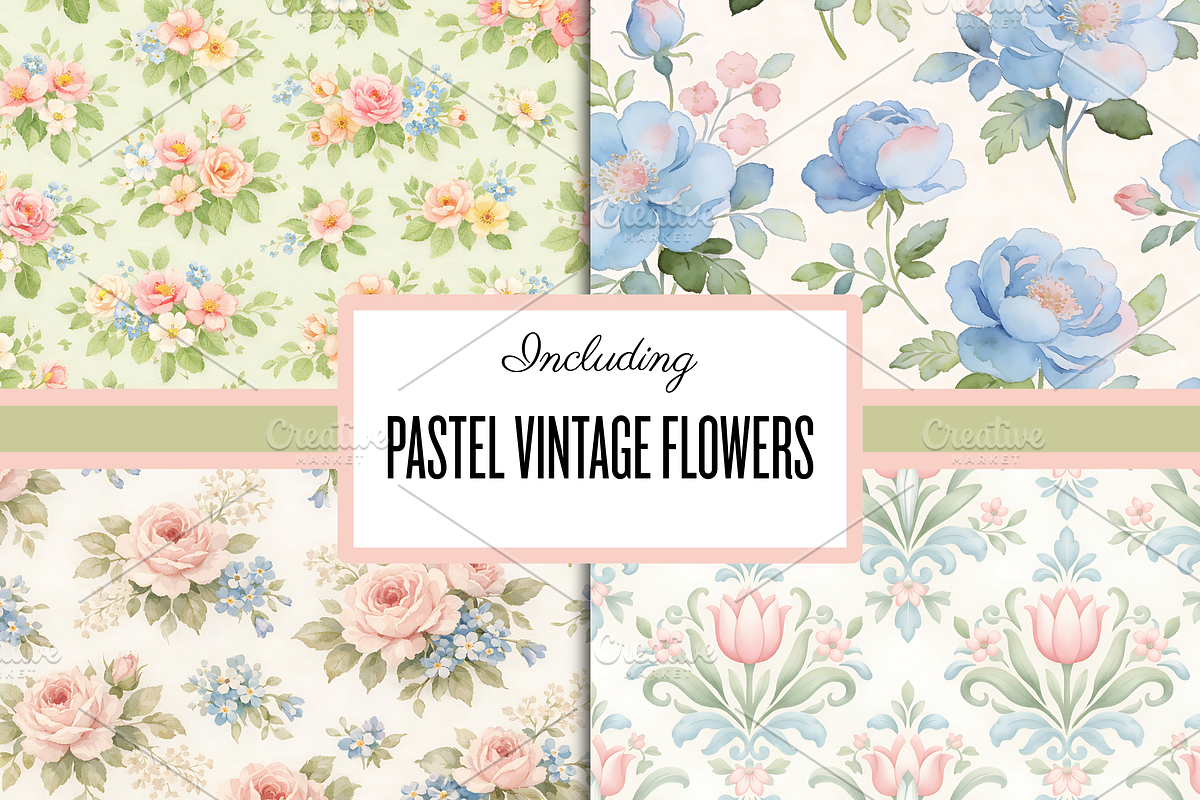 Grandmillennial Floral Pattern, a Pattern Graphic by Neon Studio (Photo 2 of 6)