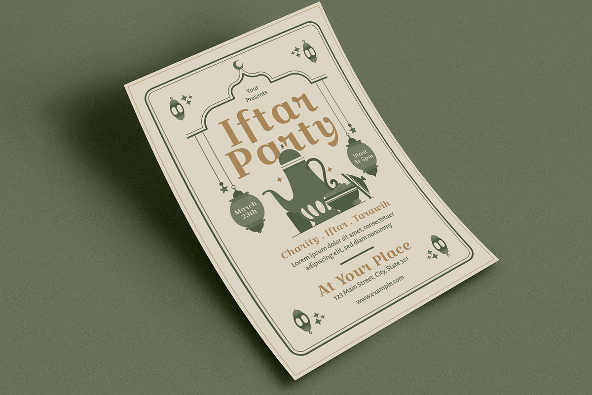 Retro Iftar Party Celebration Flyer, a Flyer Template by Guuver (Photo 3 of 3)