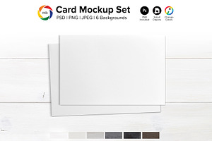 4x6 Greeting Card Mockup Set - PSD