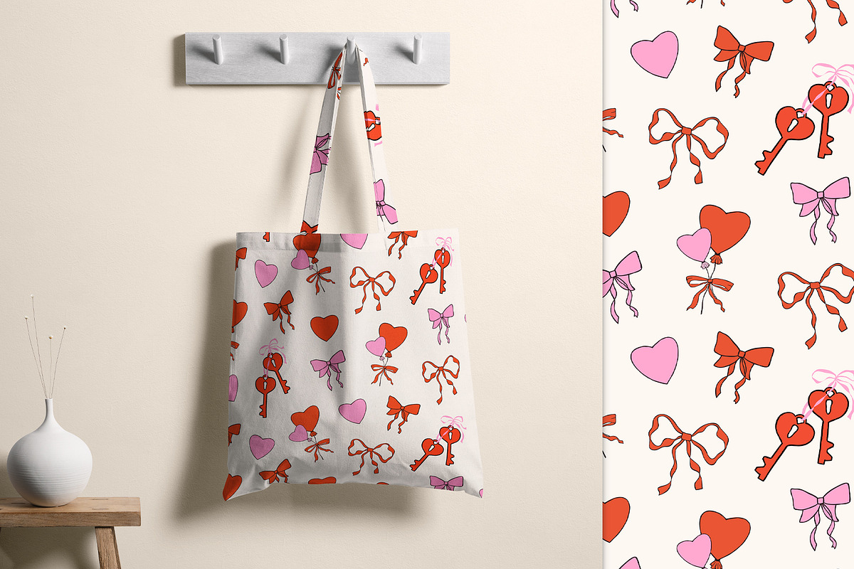 Whimsical Valentine Seamless Pattern, a Pattern Graphic by Groovy Arts (Photo 5 of 5)