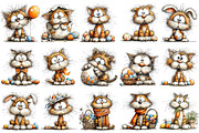 Whimsical Easter Cat Clipart, an Illustration by OK Design (Thumbnail 3 of 6)