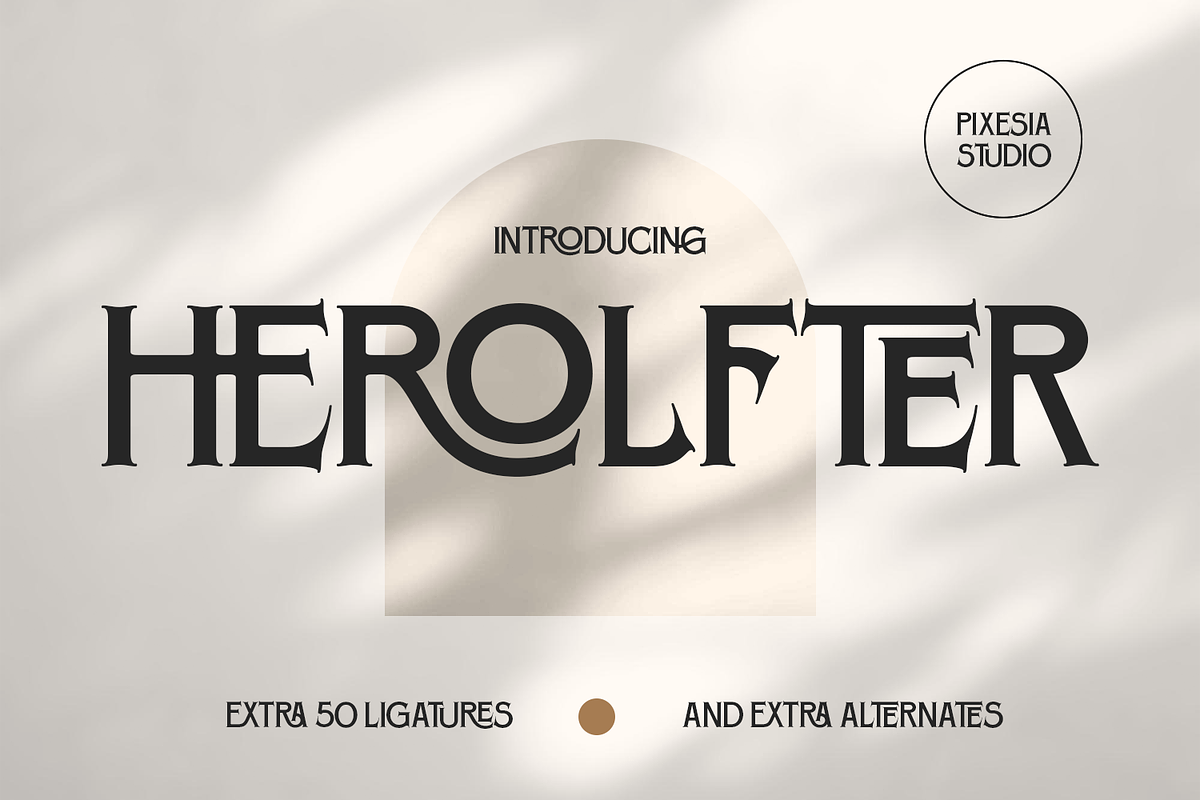 Herolfter - Modern Bold Display Font, a Serif Font by Pixesia Studio (Photo 1 of 10)