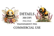 Whimsical GardenBee Clipart, a Seasonal Illustration by Designworld (Thumbnail 3 of 10)